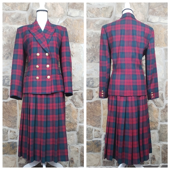Pendleton Dresses & Skirts - Pendleton 10 Wool Checked Vintage Skirt Suit